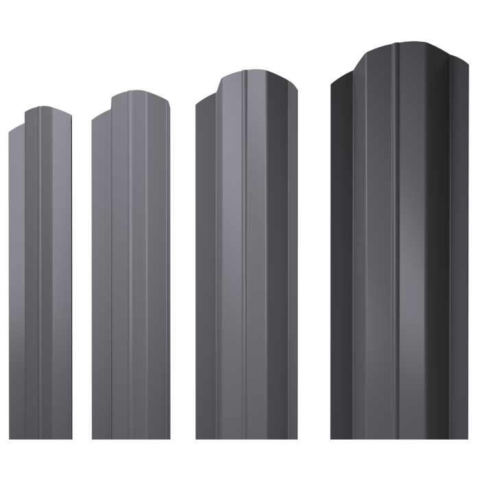 Штакетник М-образный В фигурный 0,45 PE RAL 7004 сигнальный серый