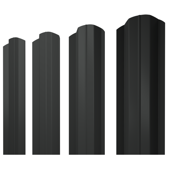 Штакетник М-образный В фигурный 0,5 Drap RAL 7016 антрацитово-серый