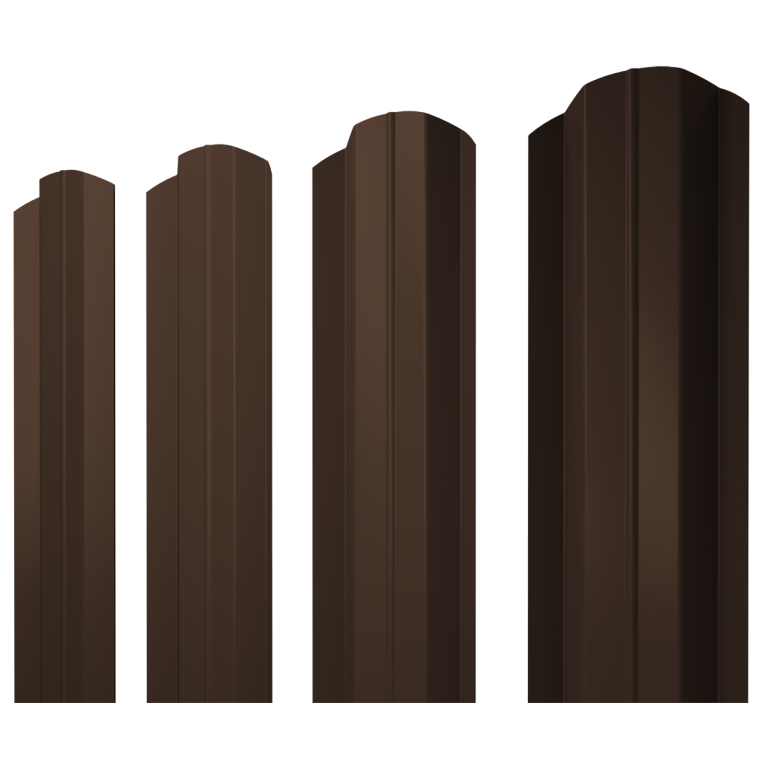 Штакетник М-образный В фигурный 0,5 PE RAL 8017 шоколад