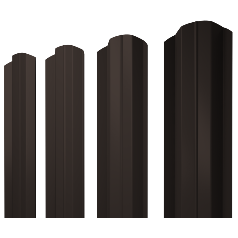 Штакетник М-образный В фигурный 0,5 Rooftop Бархат RR 32 темно-коричневый