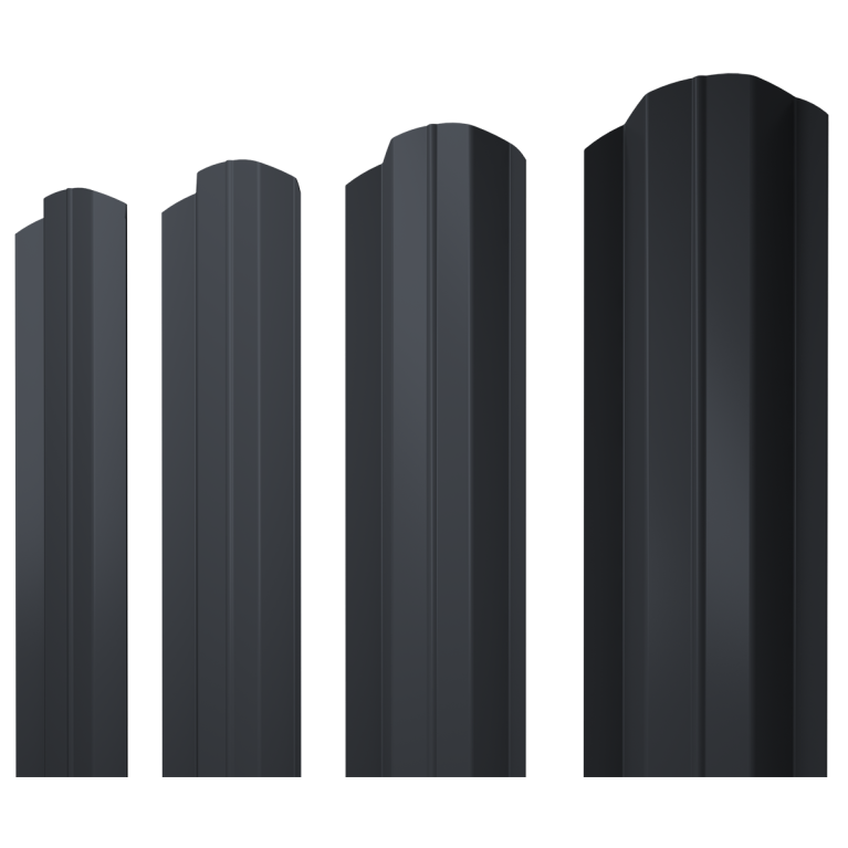 Штакетник М-образный В фигурный 0,5 Satin Matt TX RAL 7024 мокрый асфальт