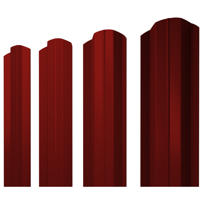 Штакетник М-образный В фигурный 0,5 Satin RAL 3011 коричнево-красный