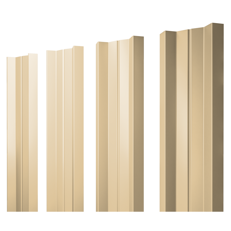 Штакетник М-образный А с прямым резом 0,4 PE RAL 1014 слоновая кость