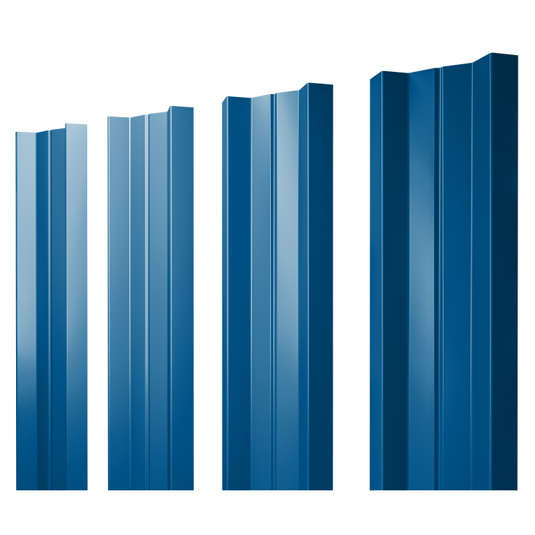 Штакетник М-образный А с прямым резом 0,4 PE RAL 5005 сигнальный синий