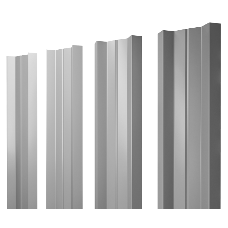 Штакетник М-образный А с прямым резом 0,4 PE RAL 7004 сигнальный серый