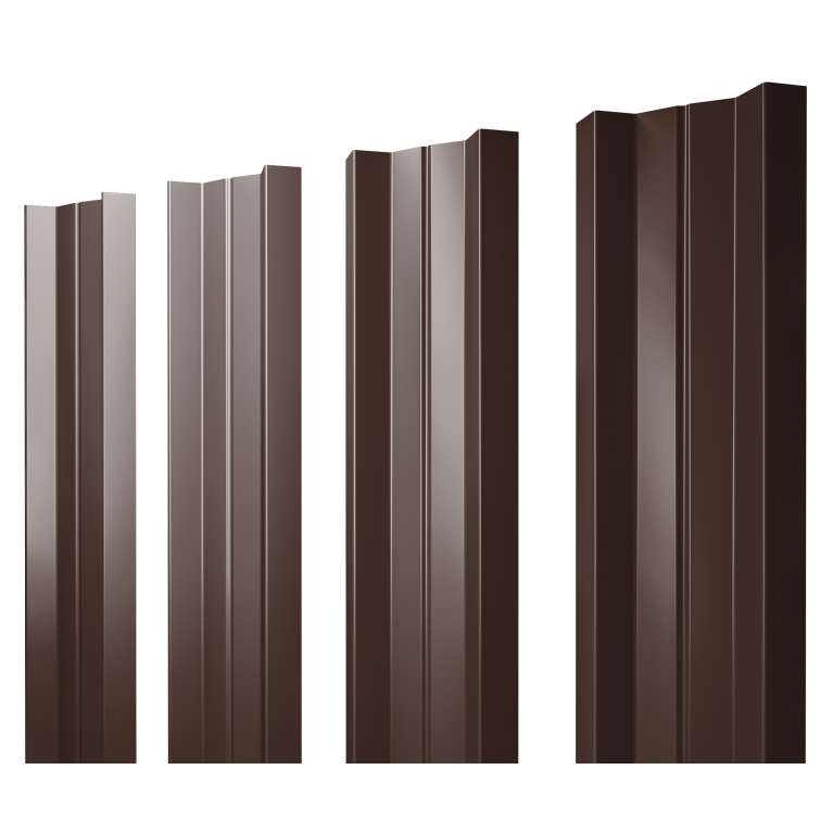 Штакетник М-образный А с прямым резом 0,45 Drap TwinColor RAL 8017 шоколад
