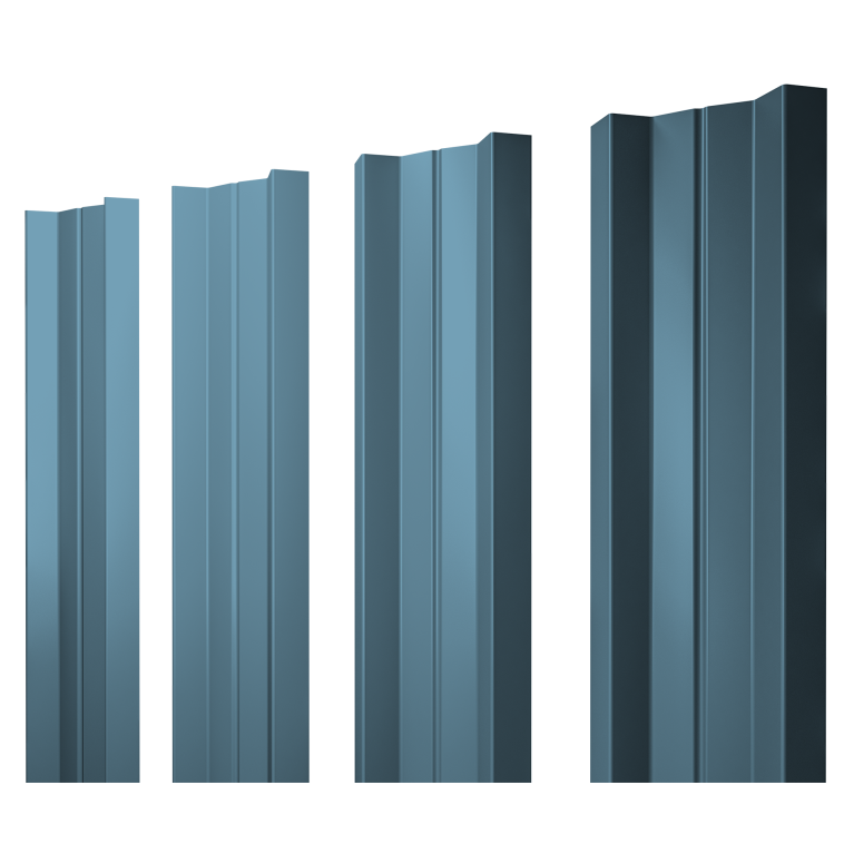 Штакетник М-образный А с прямым резом 0,45 Drap TX RAL 5024 пастельно-синий