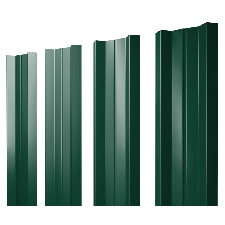 Штакетник М-образный А с прямым резом 0,45 Drap TX RAL 6005 зеленый мох