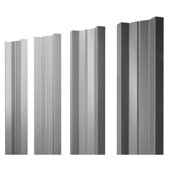 Штакетник М-образный А с прямым резом 0,45 Drap TX RAL 7047 телегрей 4