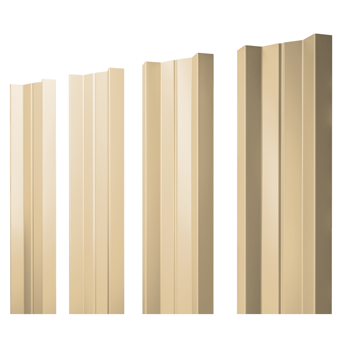 Штакетник М-образный А с прямым резом 0,45 PE RAL 1014 слоновая кость