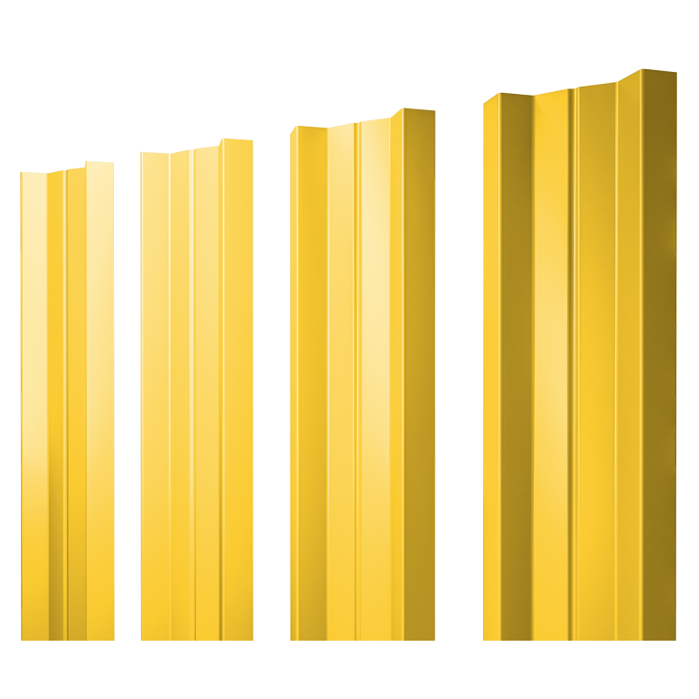 Штакетник М-образный А с прямым резом 0,45 PE RAL 1018 цинково-желтый
