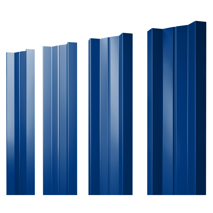 Штакетник М-образный А с прямым резом 0,45 PE RAL 5002 ультрамариново-синий