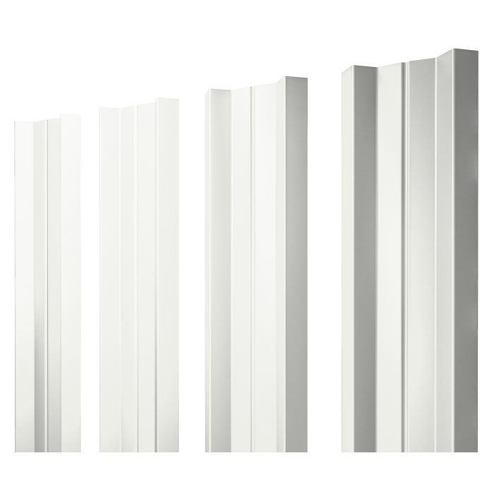 Штакетник М-образный А с прямым резом 0,45 PE RAL 9003 сигнальный белый
