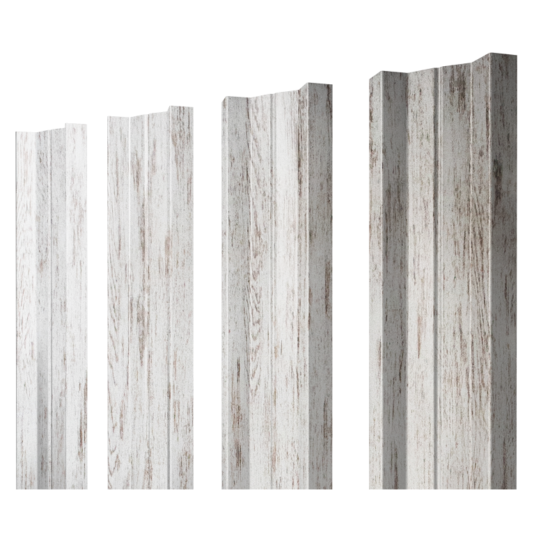 Штакетник М-образный А с прямым резом 0,45 Print Elite Snow Wood TwinColor