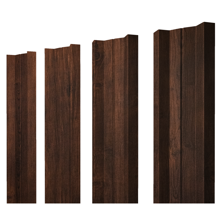 Штакетник М-образный А с прямым резом 0,45 Print Premium Cherry Wood Dark FTC