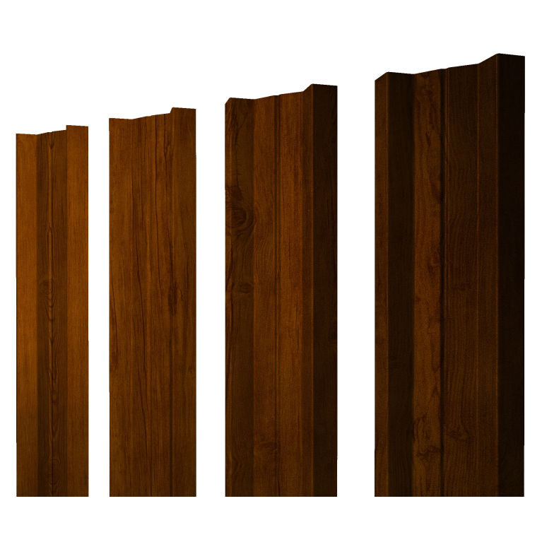 Штакетник М-образный А с прямым резом 0,45 Print Premium Golden Wood Intense FTC