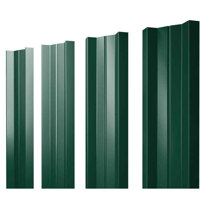 Штакетник М-образный А с прямым резом 0,5 Satin Matt RAL 6005 зеленый мох