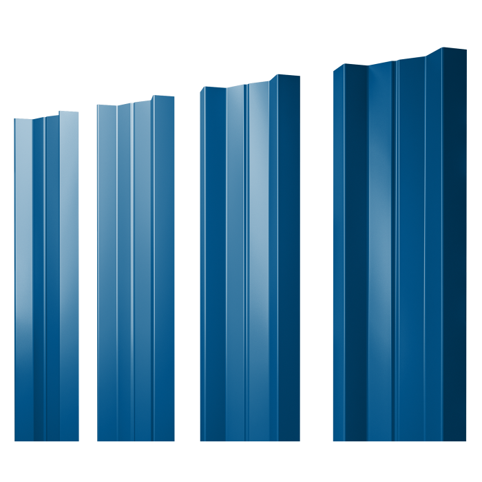 Штакетник М-образный А с прямым резом 0,5 Satin RAL 5005 сигнальный синий