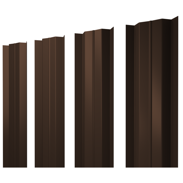 Штакетник М-образный В с прямым резом 0,4 PE-Matt-Double RAL 8017 шоколад