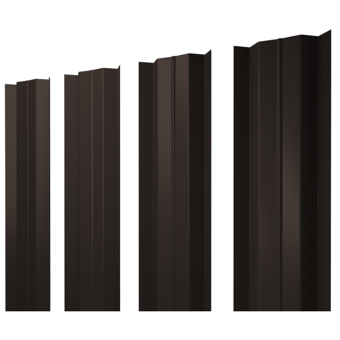 Штакетник М-образный В с прямым резом 0,4 PE-Matt-Double RR 32 темно-коричневый