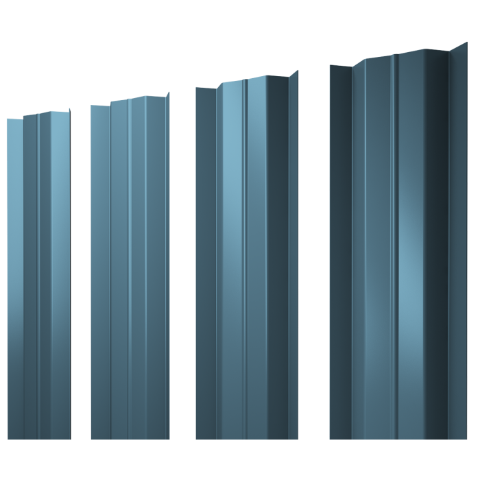 Штакетник М-образный В с прямым резом 0,45 Drap TX RAL 5024 пастельно-синий