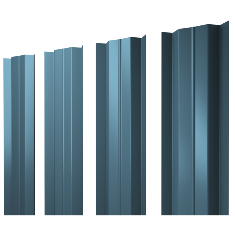 Штакетник М-образный В с прямым резом 0,45 Drap TX RAL 5024 пастельно-синий