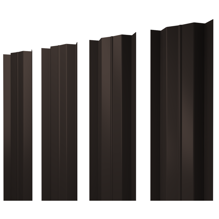 Штакетник М-образный В с прямым резом 0,45 Drap TX RR 32 темно-коричневый