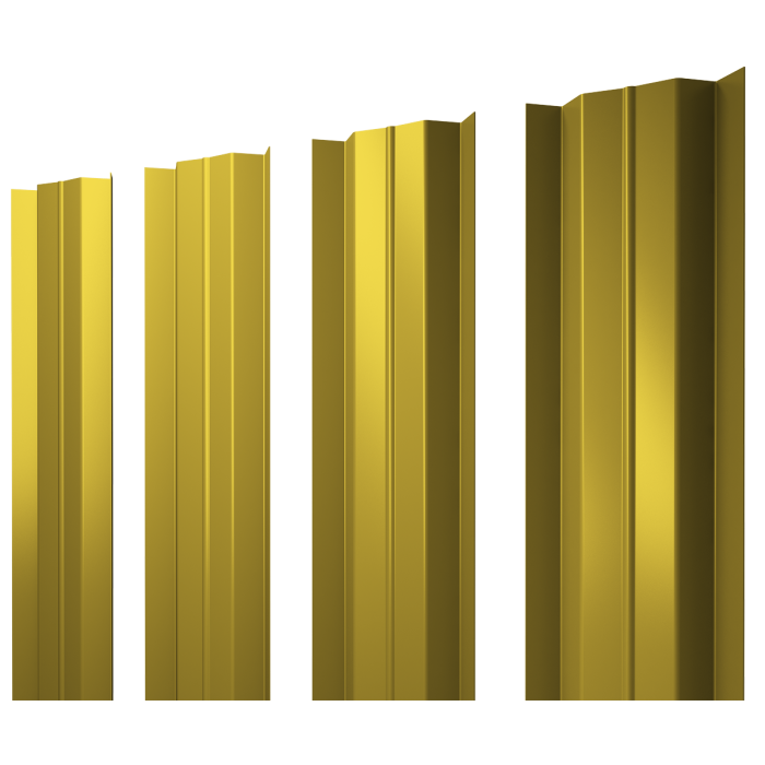 Штакетник М-образный В с прямым резом 0,45 PE RAL 1018 цинково-желтый