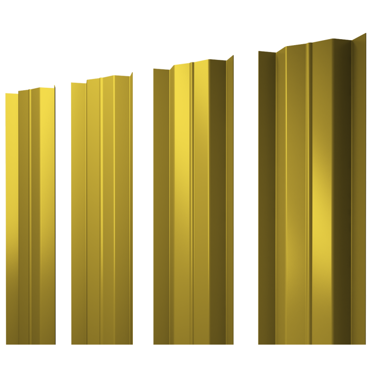 Штакетник М-образный В с прямым резом 0,45 PE RAL 1018 цинково-желтый