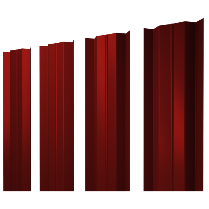 Штакетник М-образный В с прямым резом 0,45 PE RAL 3011 коричнево-красный