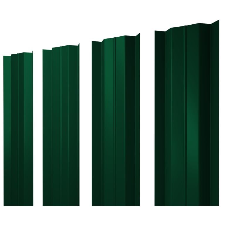Штакетник М-образный В с прямым резом 0,45 PE RAL 6005 зеленый мох