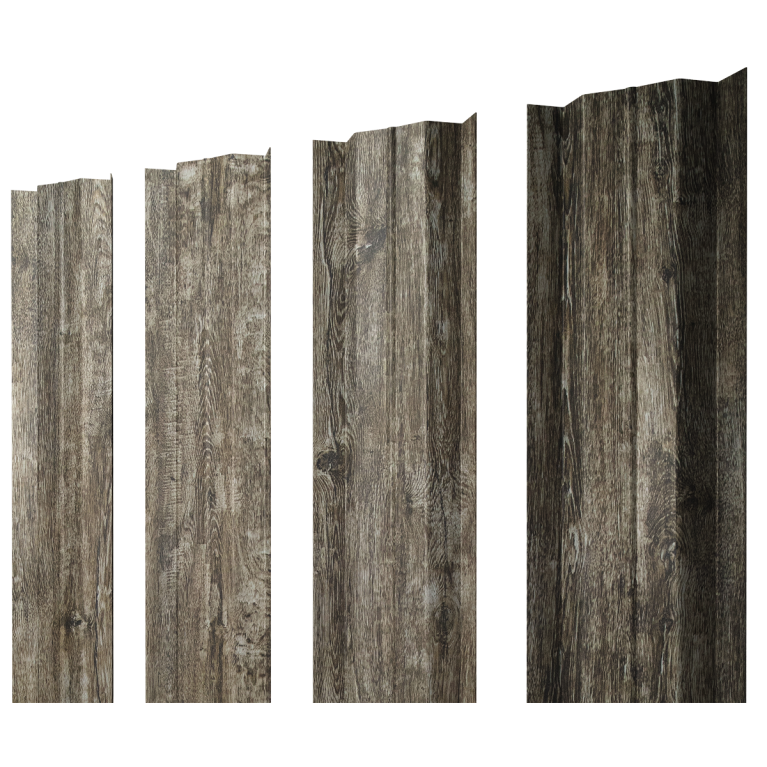 Штакетник М-образный В с прямым резом 0,45 Print Elite Nordic Wood TwinColor