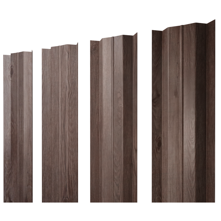 Штакетник М-образный В с прямым резом 0,45 Print Elite White Wood TwinColor