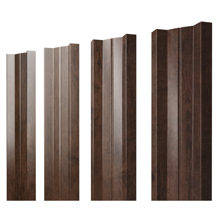 Штакетник М-образный В с прямым резом 0,45 Print Premium Antique Wood TwinColor