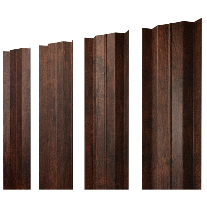 Штакетник М-образный В с прямым резом 0,45 Print Premium Cherry Wood Dark FTC