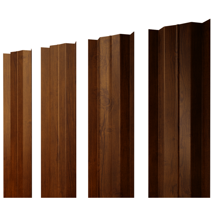 Штакетник М-образный В с прямым резом 0,45 Print Premium Golden Wood Intense FTC