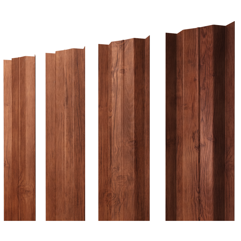 Штакетник М-образный В с прямым резом 0,45 Print Premium Rowan Wood Intense FTC