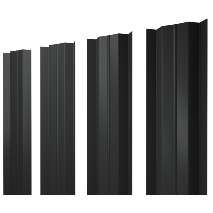 Штакетник М-образный В с прямым резом 0,5 Drap TX RAL 7016 антрацитово-серый