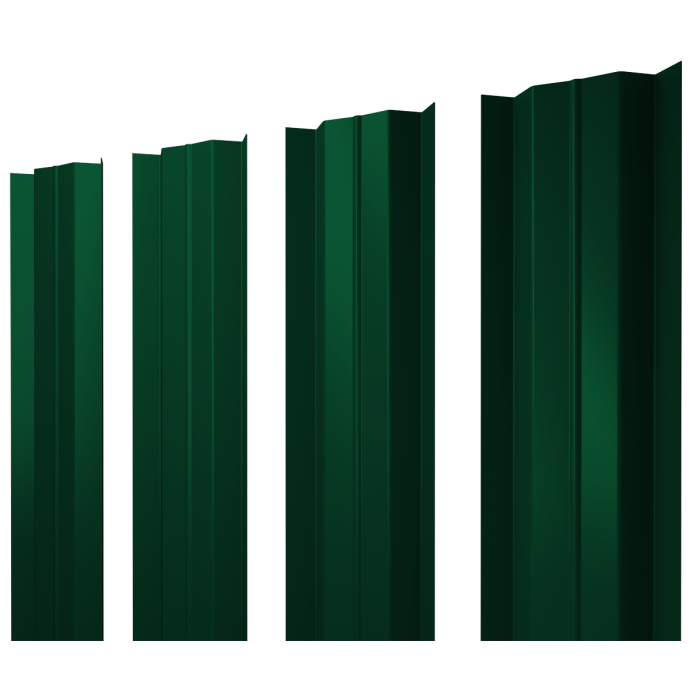Штакетник М-образный В с прямым резом 0,5 PE RAL 6005 зеленый мох