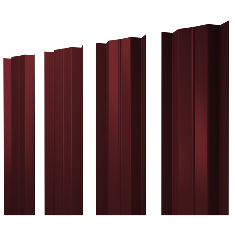 Штакетник М-образный В с прямым резом 0,5 Satin RAL 3005 красное вино