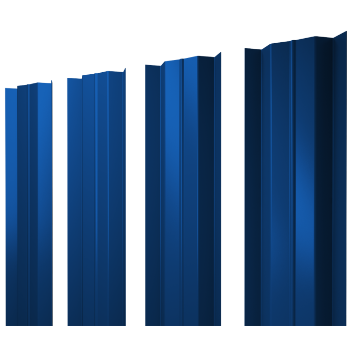 Штакетник М-образный В с прямым резом 0,5 Satin RAL 5005 сигнальный синий