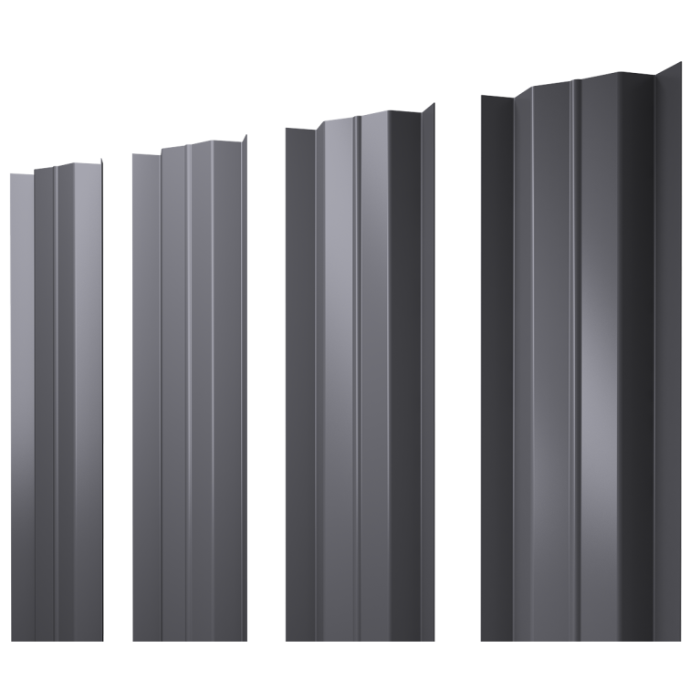 Штакетник М-образный В с прямым резом 0,5 Satin RAL 7004 сигнальный серый