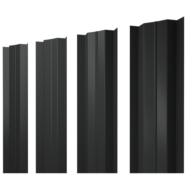 Штакетник М-образный В с прямым резом 0,5 Satin RAL 7016 антрацитово-серый
