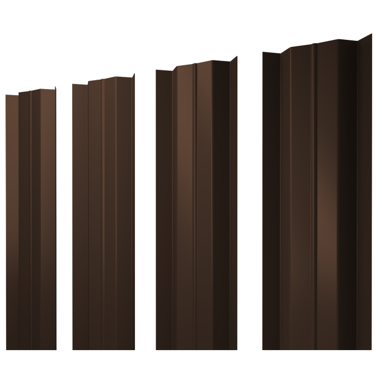 Штакетник М-образный В с прямым резом 0,5 Satin RAL 8017 шоколад