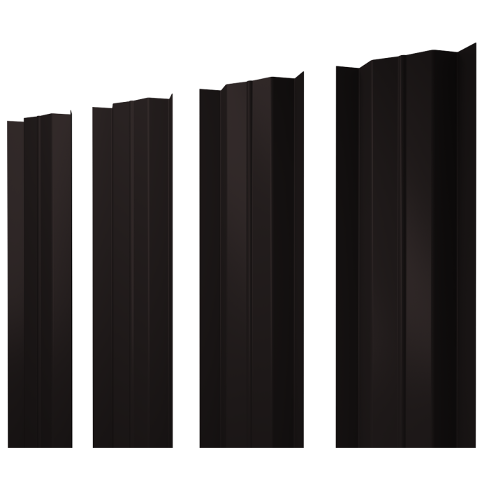 Штакетник М-образный В с прямым резом 0,5 Velur X RAL 9005 черный
