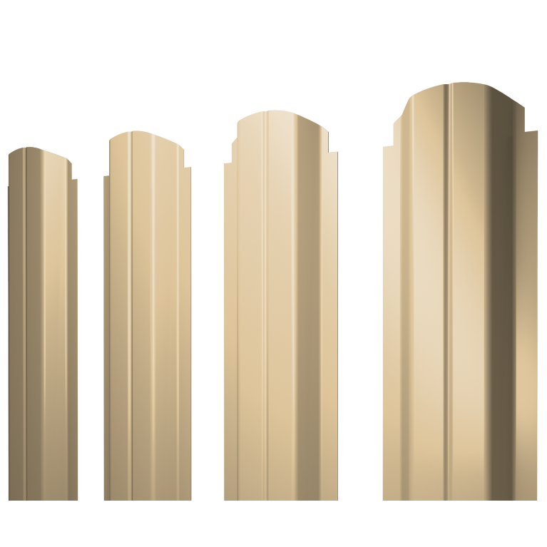 Штакетник П-образный А фигурный 0,4 PE RAL 1014 слоновая кость