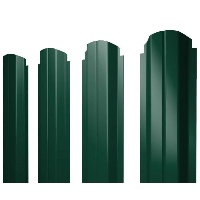 Штакетник П-образный А фигурный 0,4 PE RAL 6005 зеленый мох