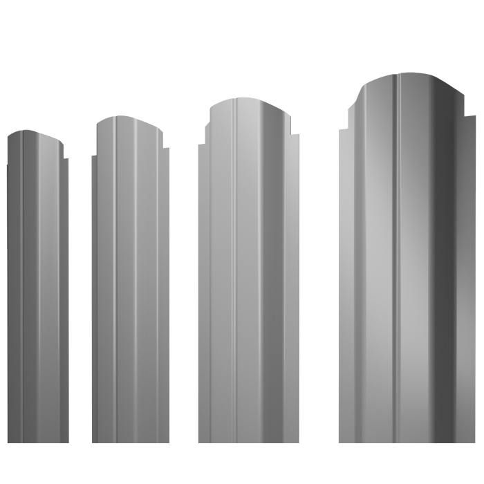 Штакетник П-образный А фигурный 0,4 PE RAL 7004 сигнальный серый