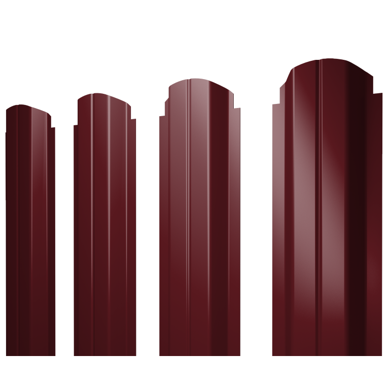 Штакетник П-образный А фигурный 0,45 Drap TX RAL 3005 красное вино