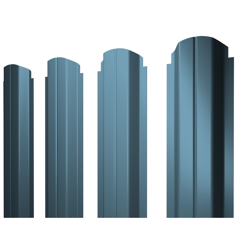 Штакетник П-образный А фигурный 0,45 Drap TX RAL 5024 пастельно-синий